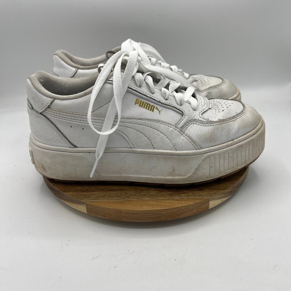 Puma Platform Sneakers Womens 7.5 White Leather Lace-Up